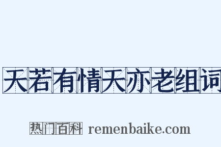 天若有情天亦老组词是什么意思的图片